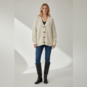 Madewell Cream Knit Women’s Cardigan. Size Small